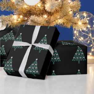 Papel De Presente Árvore de Natal Pata de Cachorro Presente de Natal