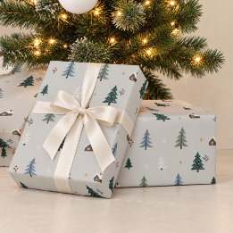Papel De Presente Árvore de Natal Personalizada com Embrulho de Flor