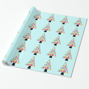 Papel De Presente Árvore de Natal pontilhada