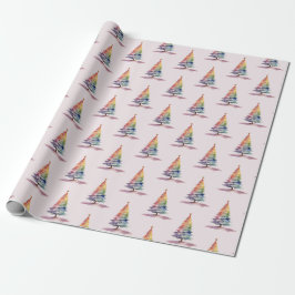 Papel De Presente Árvore de Natal Rainbow