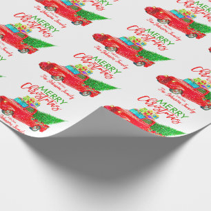 Papel De Presente Árvore de Natal retro personalizada do caminhão de
