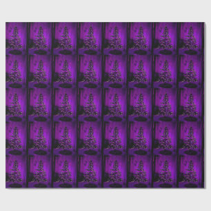 Papel De Presente Árvore de Natal roxa