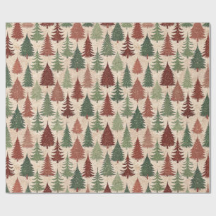 Papel De Presente Árvore de Natal Rústica