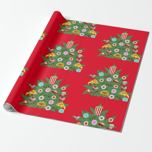 Papel De Presente Árvore de Natal Semana Personalizada (Desenrolado)