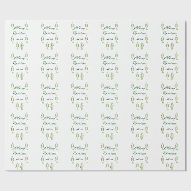 Papel De Presente Árvore de Natal verde cereja vermelha alegria Nata (Aberto)