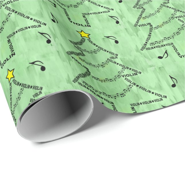 Papel De Presente Árvore de Natal Violino (Ponta do rolo)