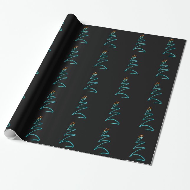 Papel De Presente árvore de néon xmas (Desenrolado)
