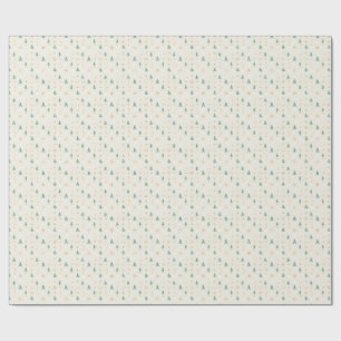 Papel De Presente Árvore de Pinheiro Verde de Natal em Aquarela Mode