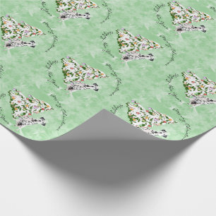 Papel De Presente Árvore do Dalmatian e de Natal