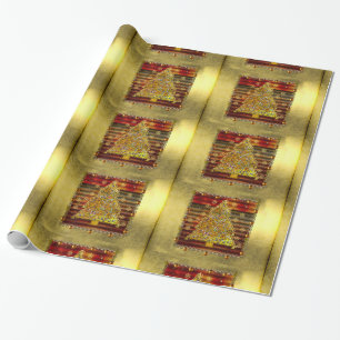 Papel De Presente Árvore do metal do Natal