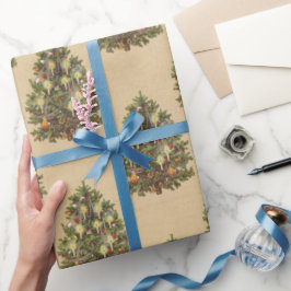 Papel De Presente árvore natais vintages