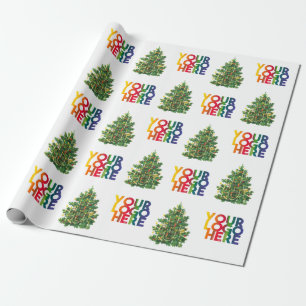 Papel De Presente Árvore Natal do Logotipo simples para empresas Vi
