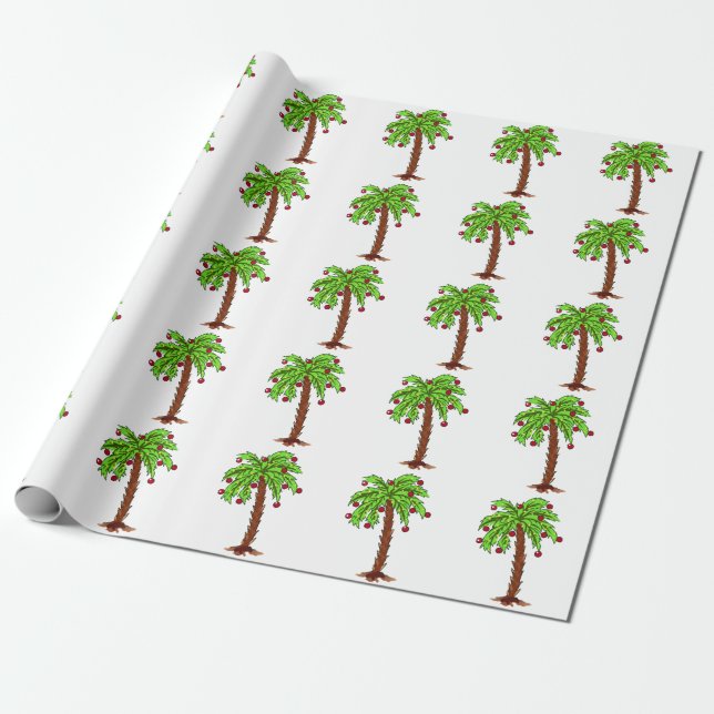 Papel De Presente Árvore Palm decorada (Desenrolado)