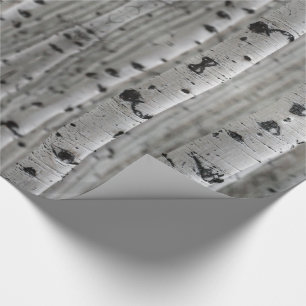 Papel De Presente Árvores-aves, preto e branco