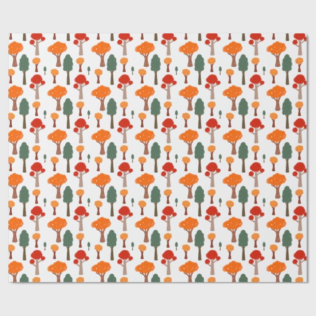 Papel De Presente Árvores Caprichosas de Outono (Aberto)