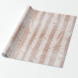 Papel De Presente Árvores de Aves Ilustradas