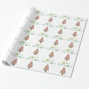 Papel De Presente Árvores de Natal