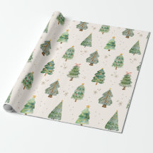 Árvores de Natal aquarela Flocos de neve Feriado