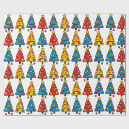Papel De Presente Árvores de Natal Caprichosas