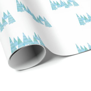 Papel De Presente Árvores de Natal de Férias em Linha na neve