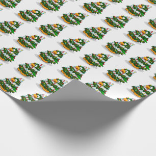 Papel De Presente Árvores de Natal de Pinguins Fofos