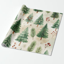 Árvores de Natal de Pinheiro em Aquarela Sem Costu