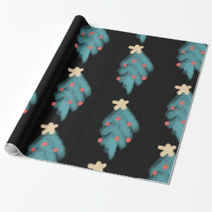 Papel De Presente Árvores de Natal de Quadro Chalkboard