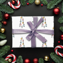 Papel De Presente Árvores de Natal do inverno