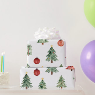 Papel De Presente Árvores de Natal e Enfeites