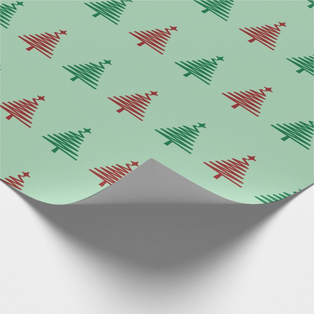 Papel De Presente Árvores de Natal e estrelas cintilantes (Ponta)