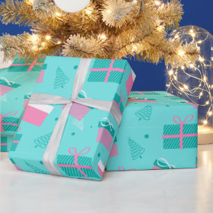 Papel De Presente Árvores de Natal e Presentes Natal Moderno
