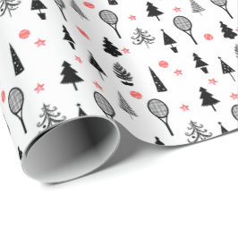 Papel De Presente  🎄 árvores de Natal e raquetes 🎾 tênis