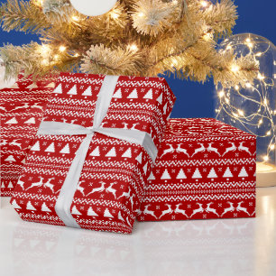 Papel De Presente Árvores de Natal e Reindeer suculentas