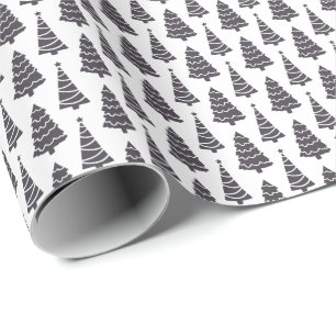 Papel De Presente Árvores de Natal Elegantes Modernas Presente