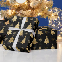 Árvores de Natal em Folha de Ouro Falso & bokeh pr