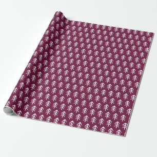 Papel De Presente Árvores de Natal Modernas Feriado Roxo de Frutas