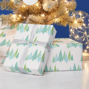 Papel De Presente árvores de Natal padrão