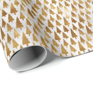Papel De Presente Árvores de Natal Pequenas e Elegantes de Faux com 