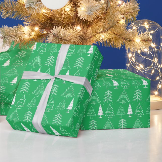 Papel De Presente árvores de Natal Pinheiro Natureza Floresta Xmas a (Feriados)
