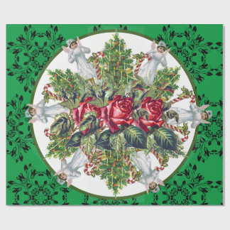 PAPEL DE PRESENTE ÁRVORES DE NATAL ROSAS DE NATAL