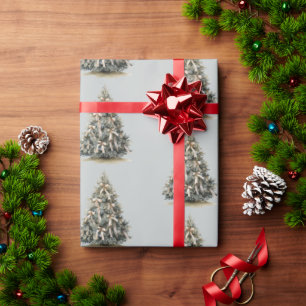 Papel De Presente Árvores de Natal Verde Pinho Claro