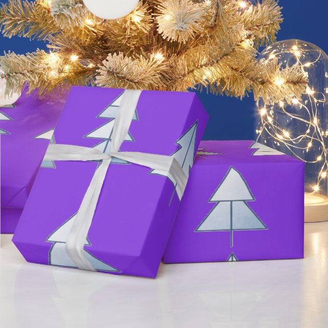 Papel De Presente Árvores de Neve Elegante Inverno (Feriados)