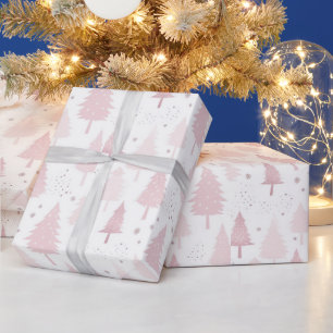 Papel De Presente Árvores de Pinheiro Rosa