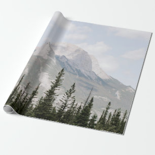 PAPEL DE PRESENTE ÁRVORES DE PINOS VERDES PERTO DA MONTANHA SOB NUV
