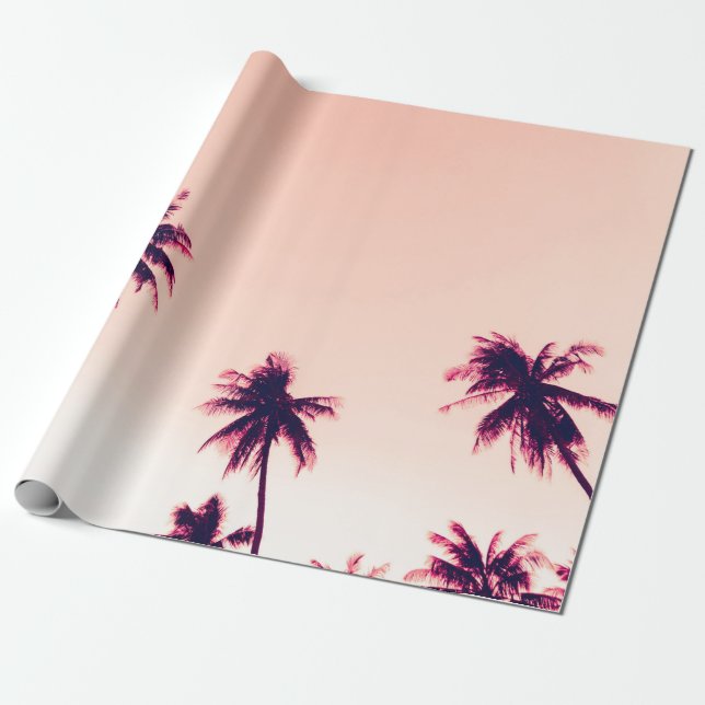 Papel De Presente Árvores tropicais de coco de palma na natureza do  (Desenrolado)