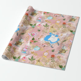 Papel De Presente As Aventuras de Alice Whimsical em Wonderland Blus