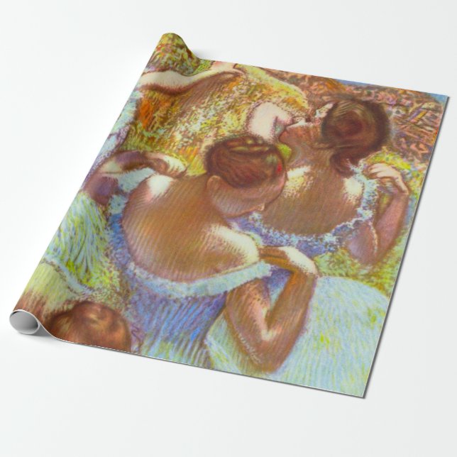 Papel De Presente As Bailarinas Azuis por Edgar Degas (Desenrolado)