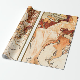 Papel De Presente As Estações Originais De 1897 Por Alphonse Mucha