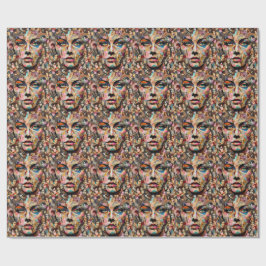 Papel De Presente as mulheres enfrentam abstrato colage pop