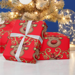 Papel De Presente As renas de Natal encaram o padrão das festas de